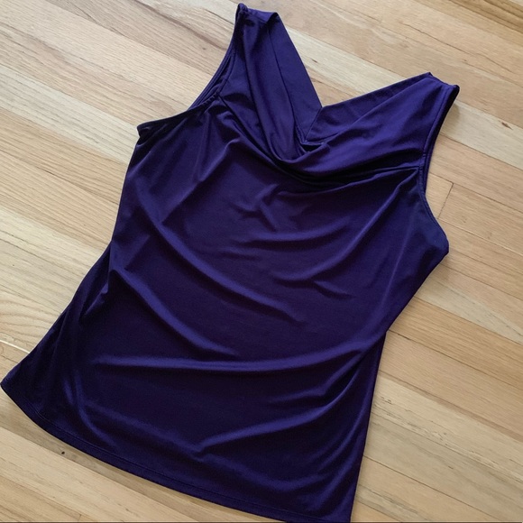The Limited Purple Cowl Sleeveless Neck Top - Lg - Picture 7 of 8